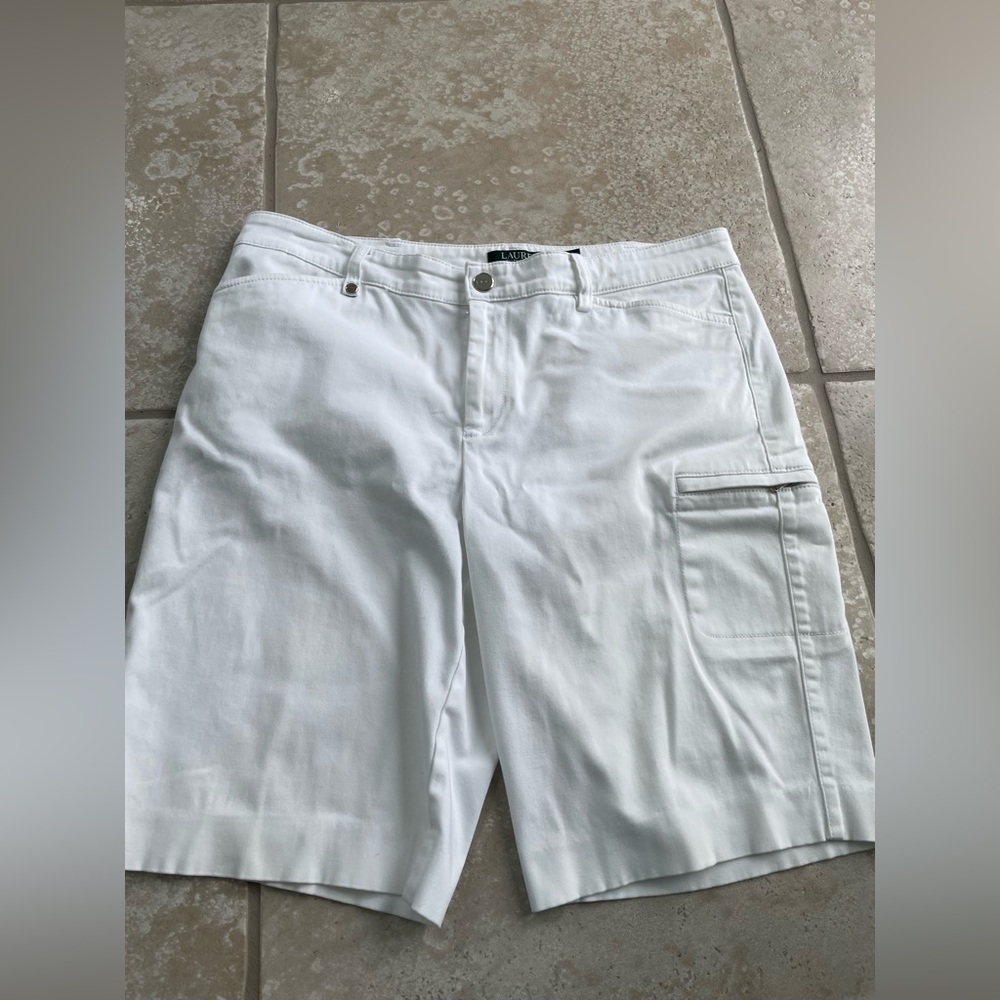Ralph Lauren White Cargo Shorts for Women